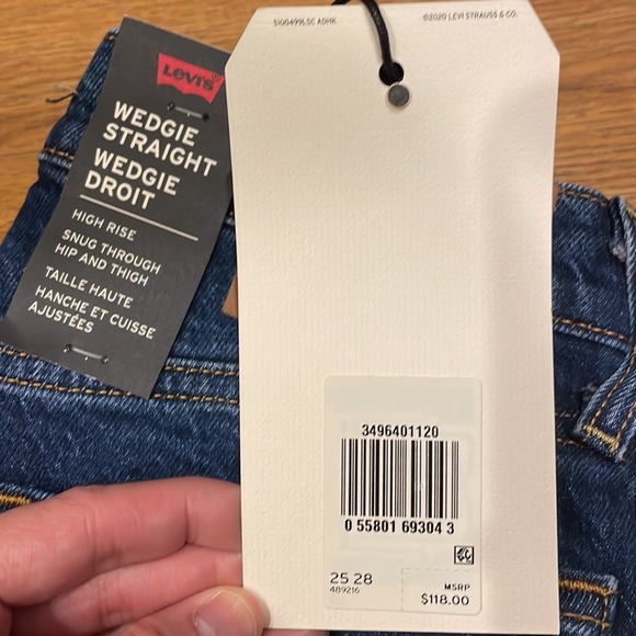 Levi’s Wedgie Straight denim size 25 - Picture 4 of 5